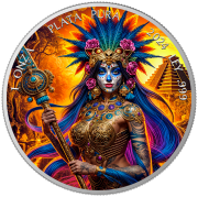 1 onza, Dia de los Muertos – Starożytny wojownik, Srebrna moneta