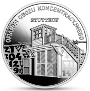 Srebrna moneta 10 zł Ofiarom obozu koncentracyjnego Stutthof rewers