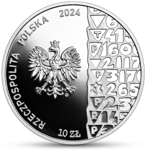 Srebrna moneta 10 zł Ofiarom obozu koncentracyjnego Stutthof awers