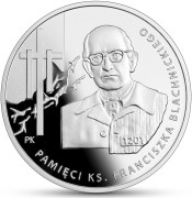 Moneta kolekcjonerska 10 zł Pamięci ks. Franciszka Blachnickiego rewers