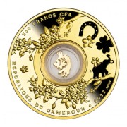 Srebrna moneta 500 CFA Złota Rybka Lucky Seven awers
