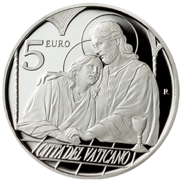 Srebrna moneta 5€ Święty Jan, Seria: Dwunastu Apostołów