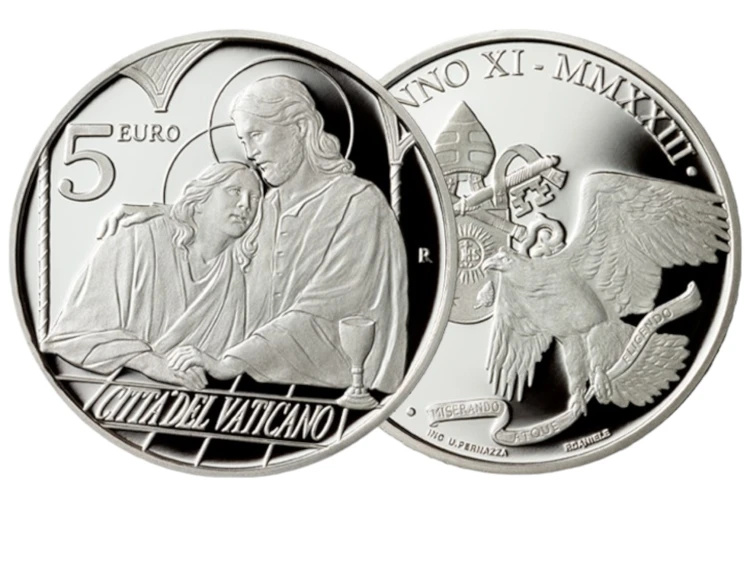 Srebrna moneta 5€ Święty Jan, Seria: Dwunastu Apostołów