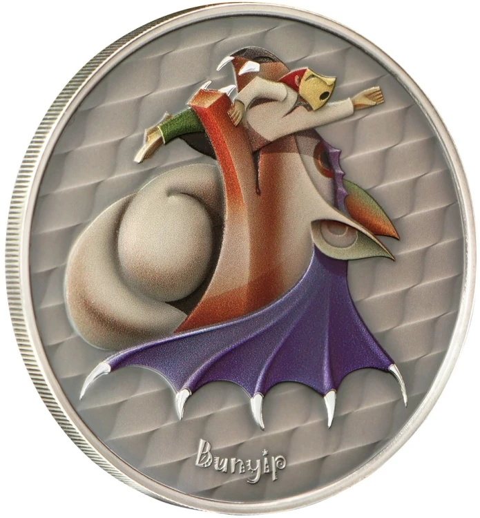 Srebrna moneta 2$ Świat Kryptyd Bunyip rewers