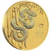 Złota moneta 1/2 oz Lunar III Rok Węża 2025 rant