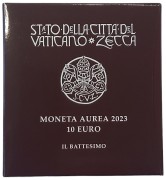 Złota moneta 10€ Sakrament Chrztu Watykan 2023