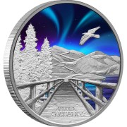 Srebrna moneta kolekcjonerska 1$ Aurora Borealis