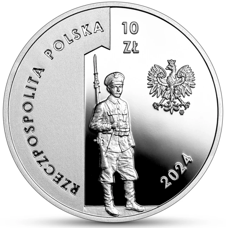Srebrna moneta kolekcjonerska 100-lecie utworzenia Korpusu Ochrony Pogranicza