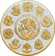 1 uncja, Red & white diamond dust Mexico Libertad, Srebrna moneta