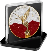 1 uncja, Red & white diamond dust Mexico Libertad, Srebrna moneta