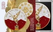 1 uncja, Red & white diamond dust Mexico Libertad, Srebrna moneta