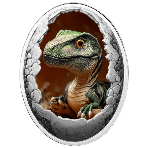 500 franków CFA, Tyranozaur, Seria: Dinozaury, Srebrna moneta