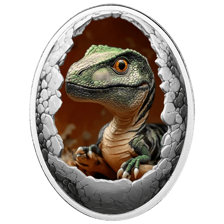 500 franków CFA, Tyranozaur, Seria: Dinozaury, Srebrna moneta