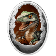 500 franków CFA, Tyranozaur, Seria: Dinozaury, Srebrna moneta