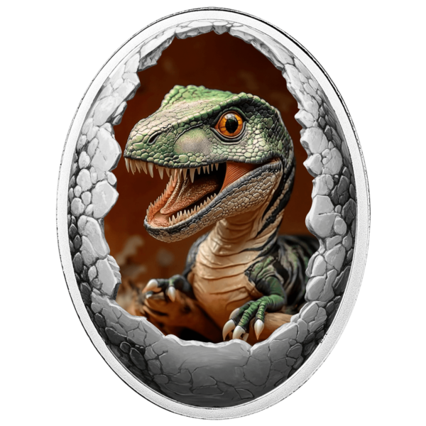 500 franków CFA, Tyranozaur, Seria: Dinozaury, Srebrna moneta