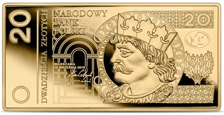 Polskie banknoty obiegowe – Banknot o nominale 20 zł rewers