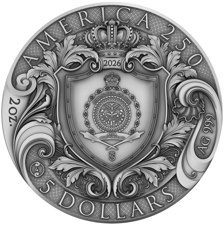 5 $, Ameryka - 250. Rocznica Niepodległości, Srebrna moneta