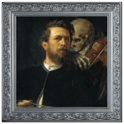 1000 franków CFA, Arnold Böcklin, Autoportret ze śmiercią grającą na skrzypcach, Srebrna moneta