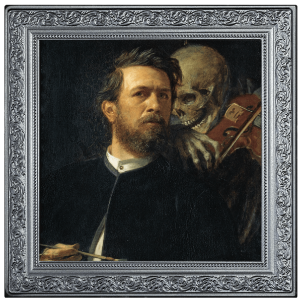 1000 franków CFA, Arnold Böcklin, Autoportret ze śmiercią grającą na skrzypcach, Srebrna moneta