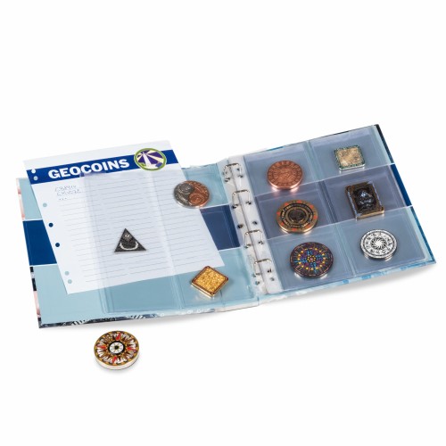 Album Leuchtturm na geocoins i travel bugs zawartość