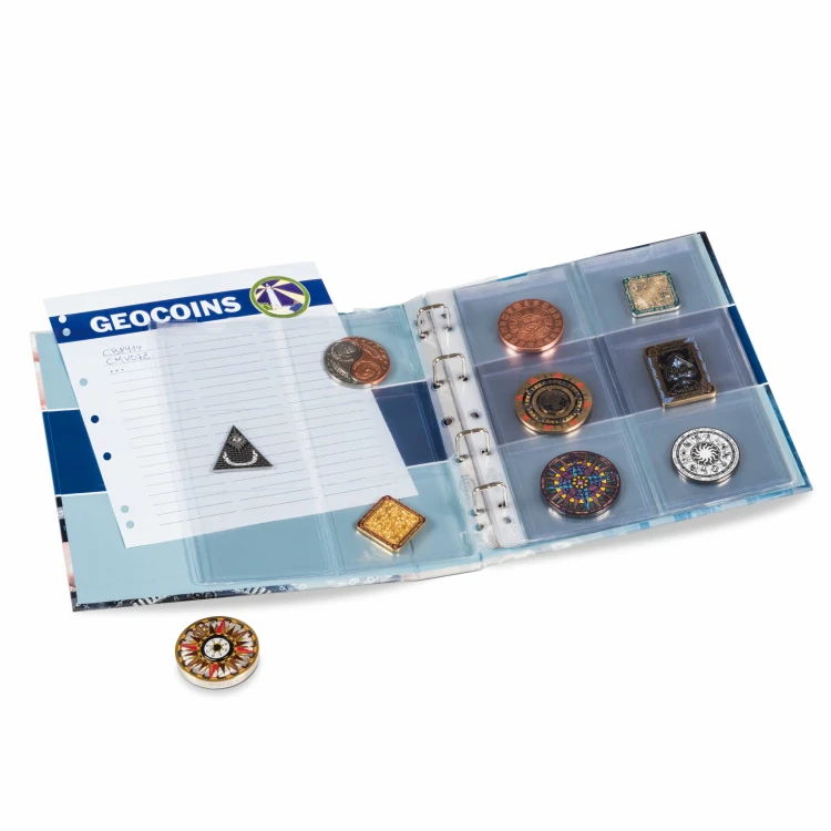 Album Leuchtturm na geocoins i travel bugs zawartość