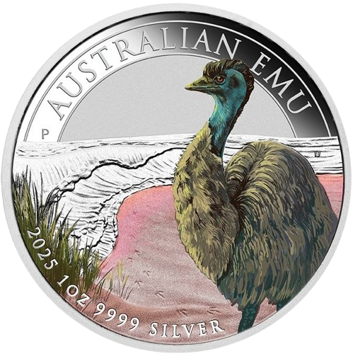 1$, Australijski Emu, Srebrna moneta,