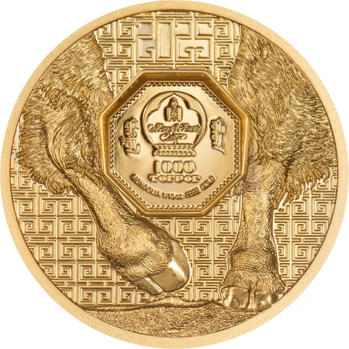 1/10 uncji, Bizon - Dzika Mongolia, Złota moneta, rewers