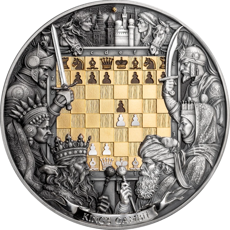 7 $, Gambit królewski , Seria: Bitwa szachowa, Srebrna moneta