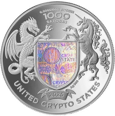 1000 Satoshi, Puma, Zjednoczone państwa kryptowalutowe , Srebrna moneta