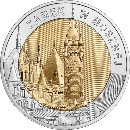 Monet obiegowa 5 zł Odkryj Polskę - Zamek w Mosznej rewers