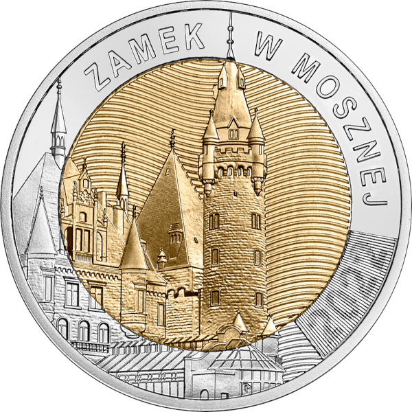 Monet obiegowa 5 zł Odkryj Polskę - Zamek w Mosznej rewers