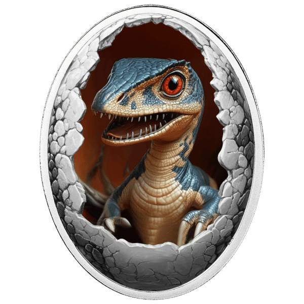 500 franków CFA, Welociraptor, Seria: Dinozaury, Srebrna moneta
