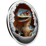 500 franków CFA, Welociraptor, Seria: Dinozaury, Srebrna moneta