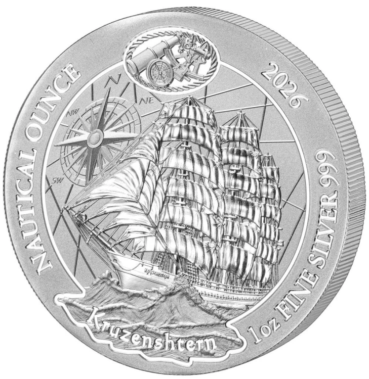 1 uncja, Kruzenshtern, Seria: Nautical Ounce, Srebrna moneta