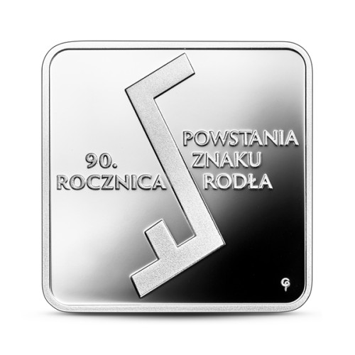 Srebrna moneta 10 zł 90. rocznica powstania Znaku Rodła rewers