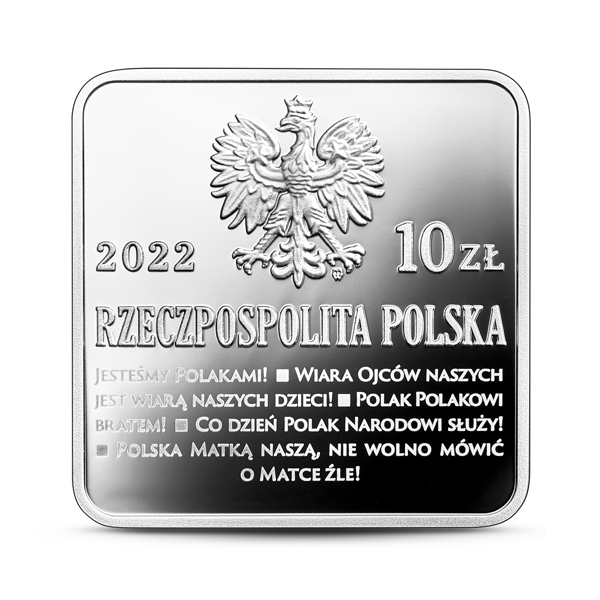 Srebrna moneta 10 zł 90. rocznica powstania Znaku Rodła awers