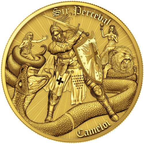 1 uncja, Sir Perceval – Camelot, Srebrna moneta pozłacana, 2026