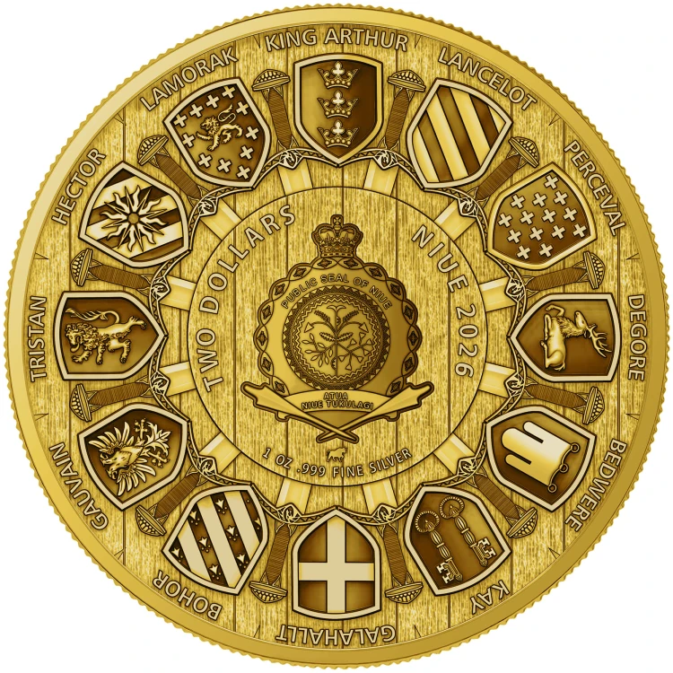 1 uncja, Sir Perceval – Camelot, Srebrna moneta pozłacana, 2026