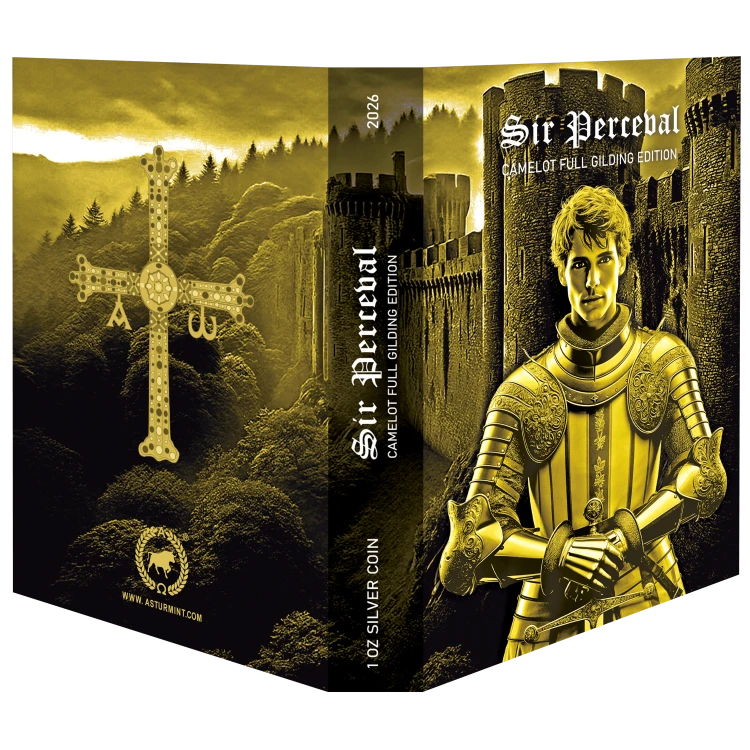 1 uncja, Sir Perceval – Camelot, Srebrna moneta pozłacana, 2026