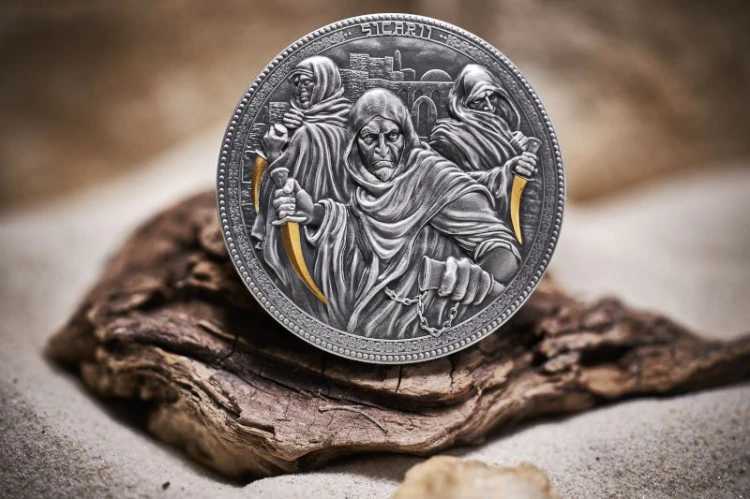 Srebrna moneta 5$ Sykariusze, Seria: Skrytobójcy