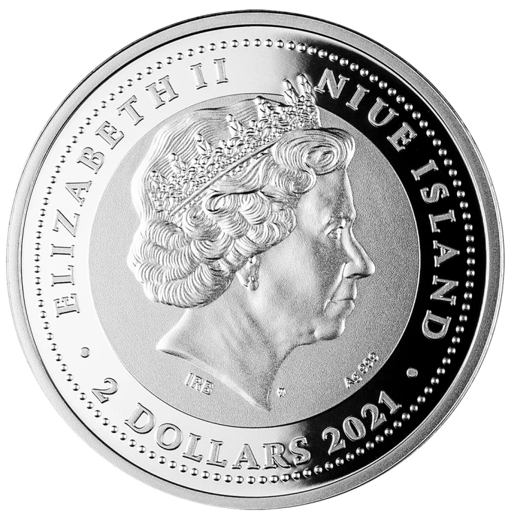 Srebrna moneta ślubna na prezent awers