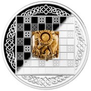 Srebrna moneta 500 Szachy Wikingów Królowa rewers