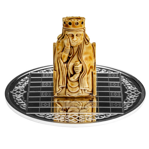 Srebrna moneta 500 Szachy Wikingów Królowa figura