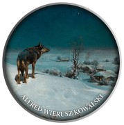 Srebrna moneta 500 CFA Alfred Wierusz-Kowalski, Wilk Seria: Duma malarstwa polskiego
