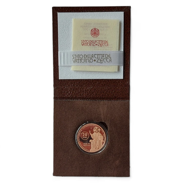 Miedziana moneta 20 € 250. rocznica powstania Papieskiego Uniwersytetu Laterańskiego, Watykan