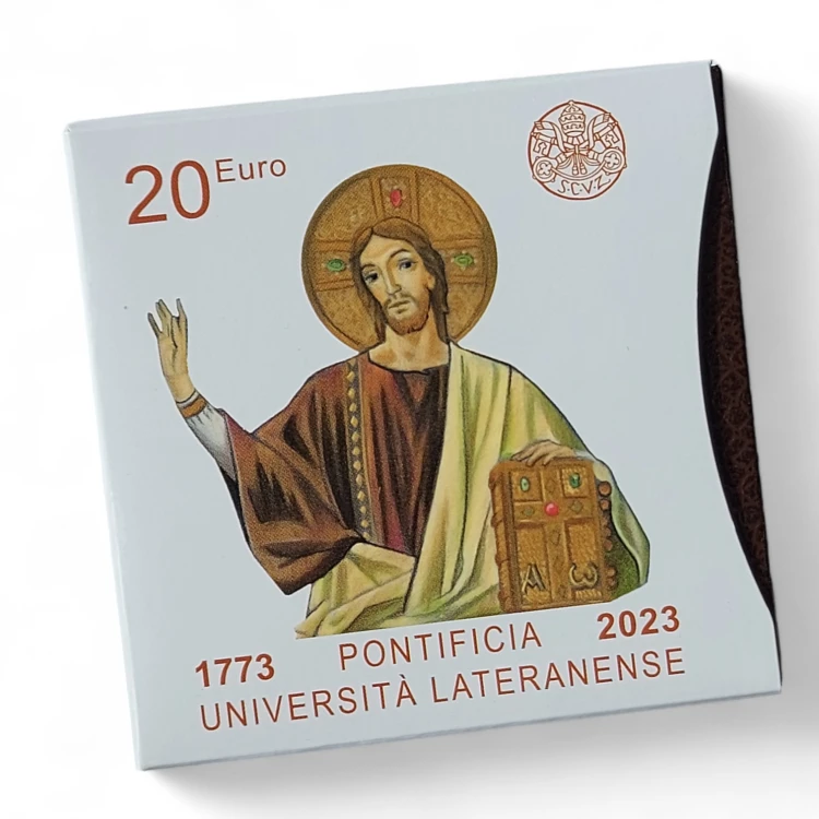 Miedziana moneta 20 € 250. rocznica powstania Papieskiego Uniwersytetu Laterańskiego, Watykan
