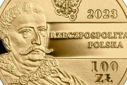 Złota moneta kolekcjonerska 100 zł Odsiecz wiedeńska 2023 detal