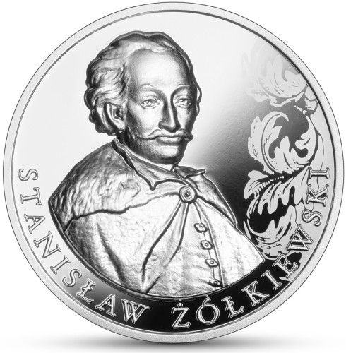Srebrna moneta NBP 10 zł Hetmani Rzeczypospolitej – Stanisław Żółkiewski rewers