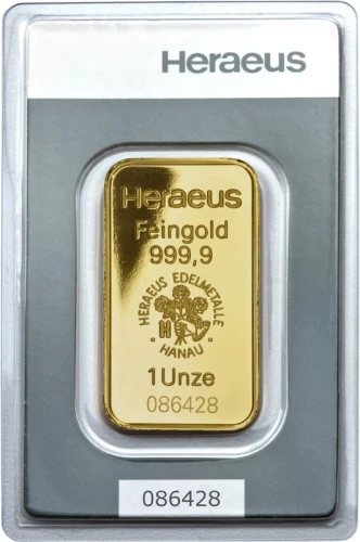 Sztabka złota 1 oz Heraeus