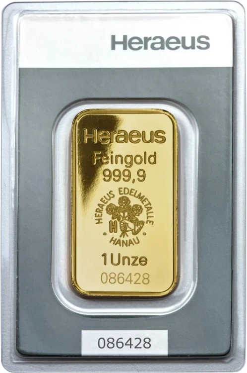 Sztabka złota 1 oz Heraeus